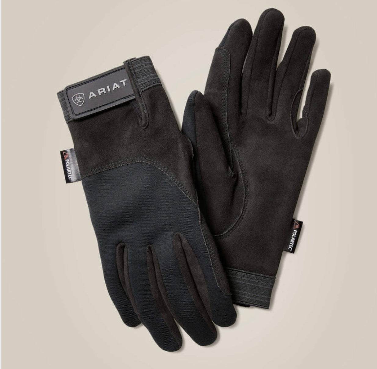 Gants D'équitation Ariat Performance - Taille 7.5 - Noir - Cuir Stretch - Occasion Bon état