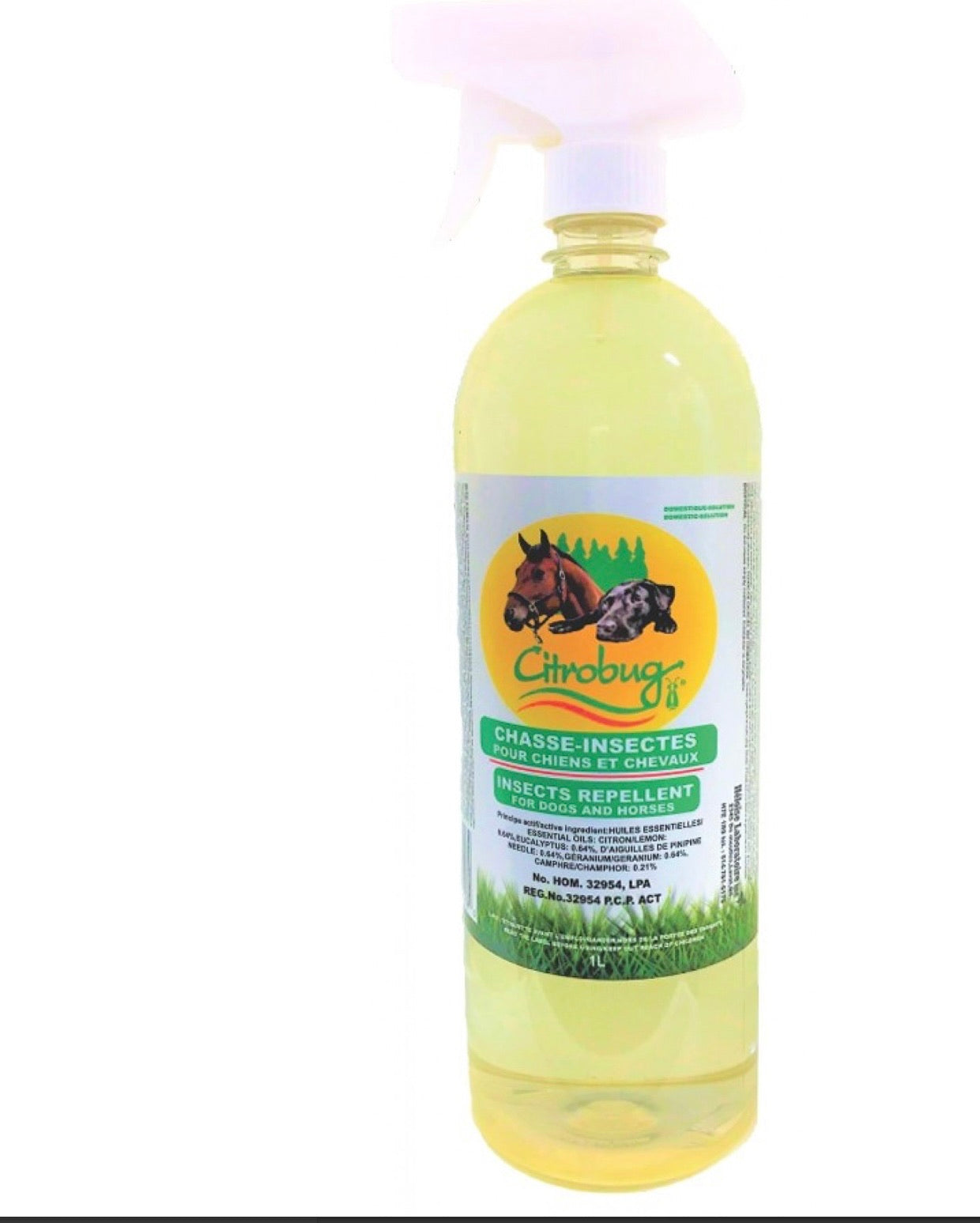 ANTI-INSECTES CITROBUG POUR CHEVAUX ET CHIENS, 1 L