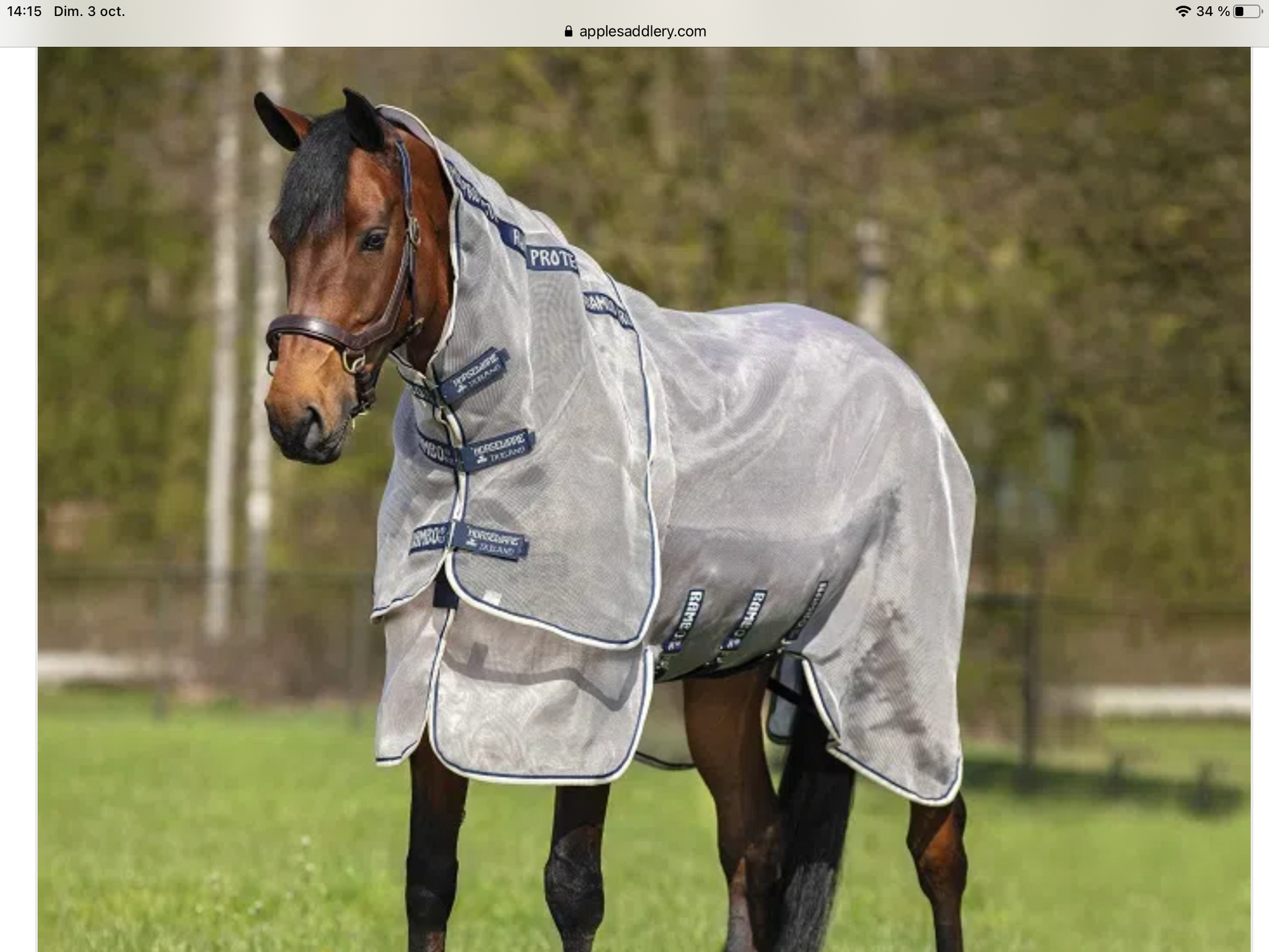 Coussin De Selle Horseware Rambo Numnah - Taille Full - Réversible - Marine